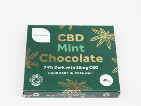 Themptation Organic Mint Dark Chocolate Bar 20mg CBD Oil 40g Online now