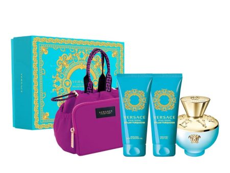 Dylan Turquoise Pour Femme zestaw woda toaletowa spray 100ml + żel pod prysznic 100ml + żel do ciała 100ml + torba kosmetyczna For Sale