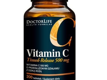 Timed-Release Vitamin C witamina C 500mg z dziką różą suplement diety 200 tabletek Fashion