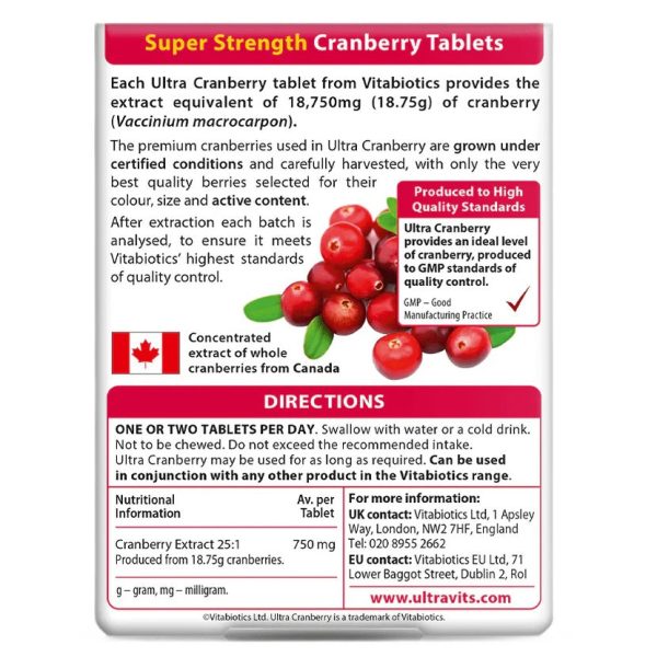 Ultra Cranberry 750mg suplement diety 30 tabletek For Sale